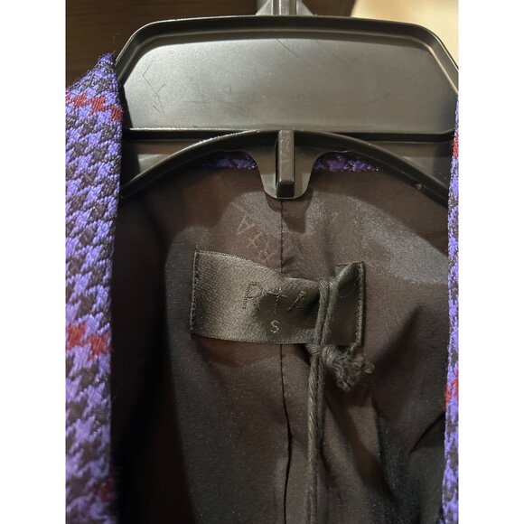 RTA Clark Oversized Double Breasted Houndstooth Blazer Purple Womens Size S - Picture 9 of 11